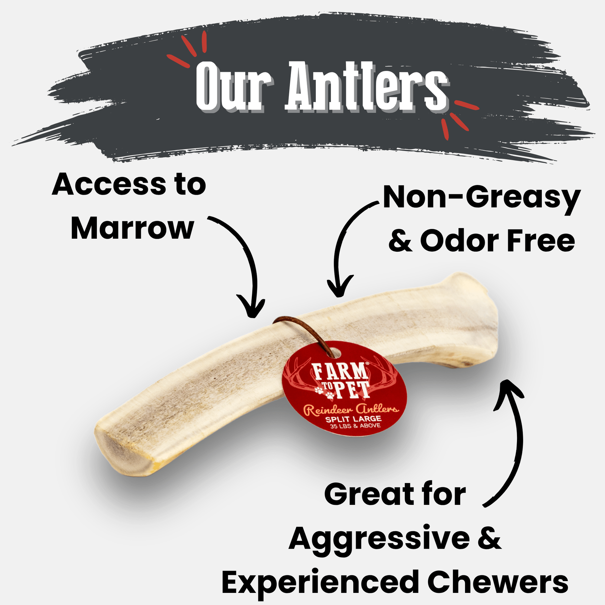 Farm To Pet Reindeer Antler Dog Chews