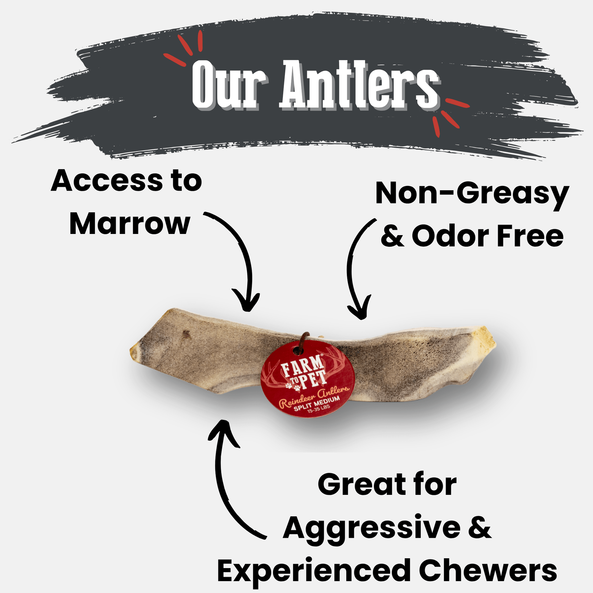 Farm To Pet Reindeer Antler Dog Chews