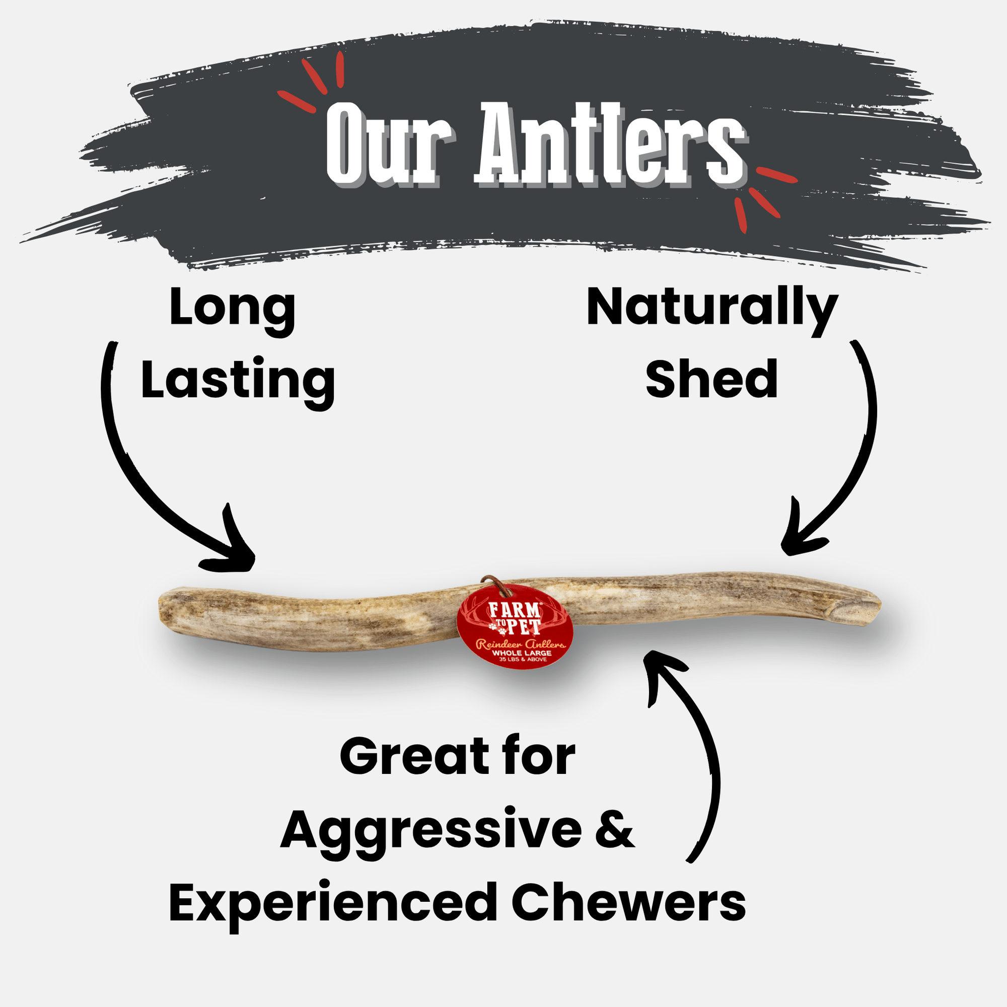 Farm To Pet Reindeer Antler Dog Chews