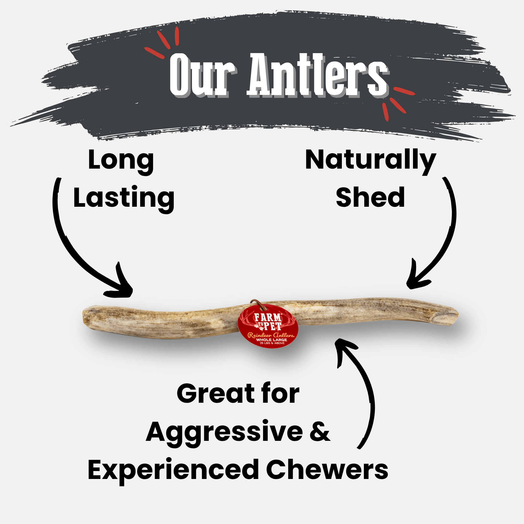 Farm To Pet Reindeer Antler Dog Chews
