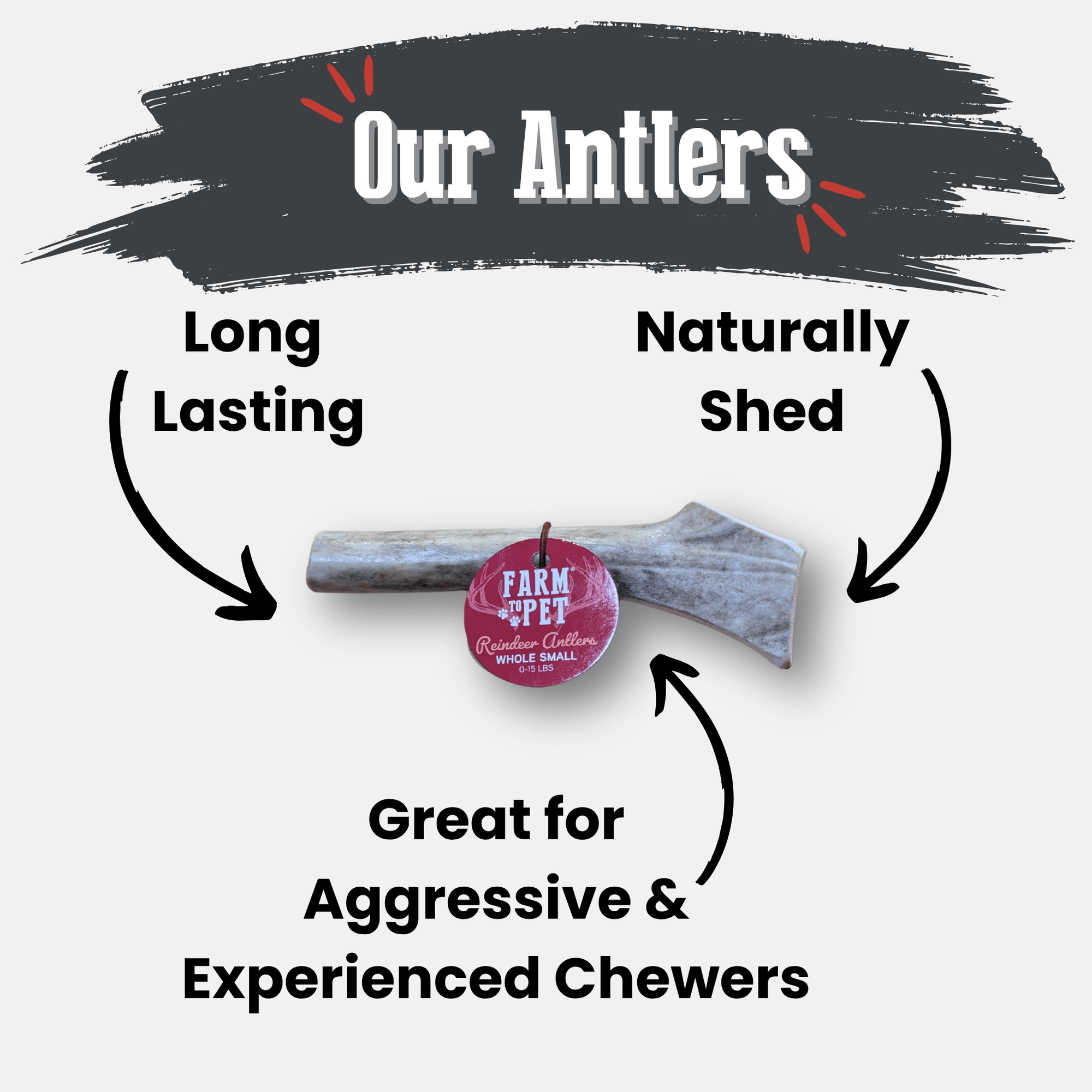 Farm To Pet Reindeer Antler Dog Chews