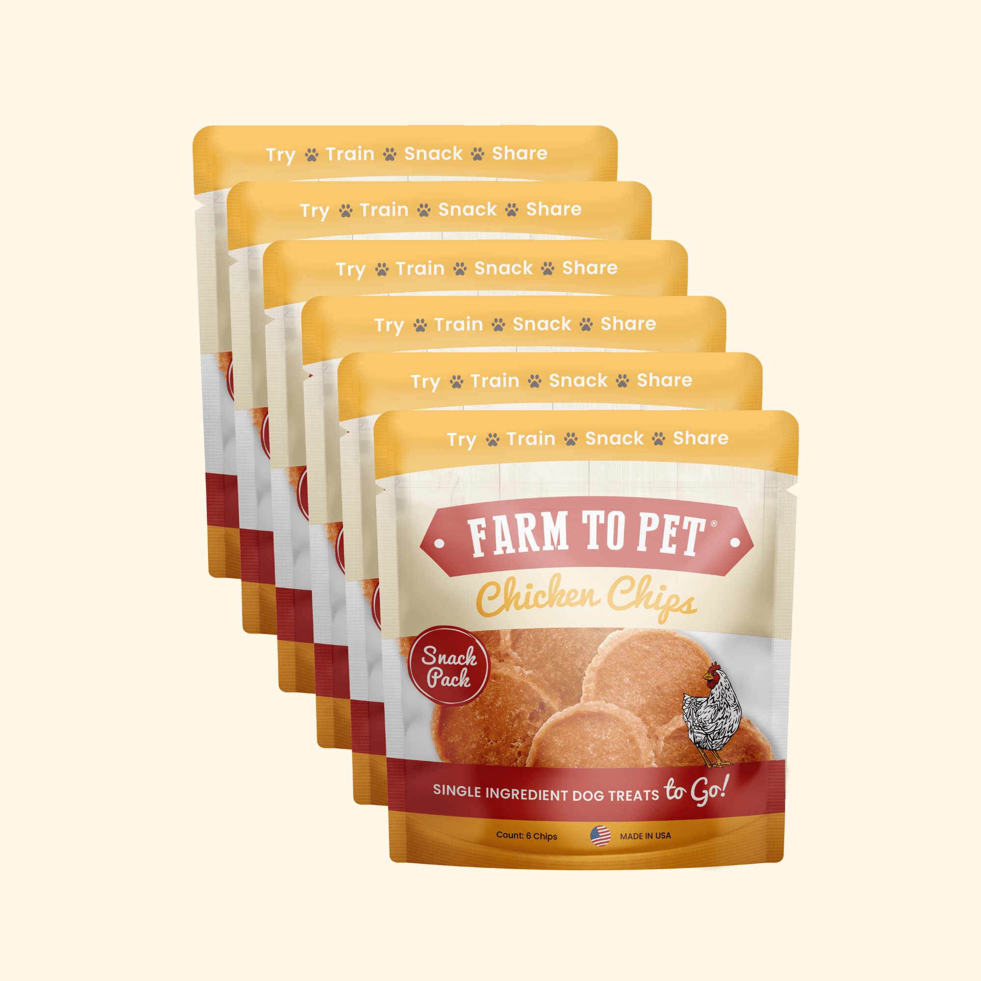 Farm To Pet Chicken Chips Dog Treat Snack Pack