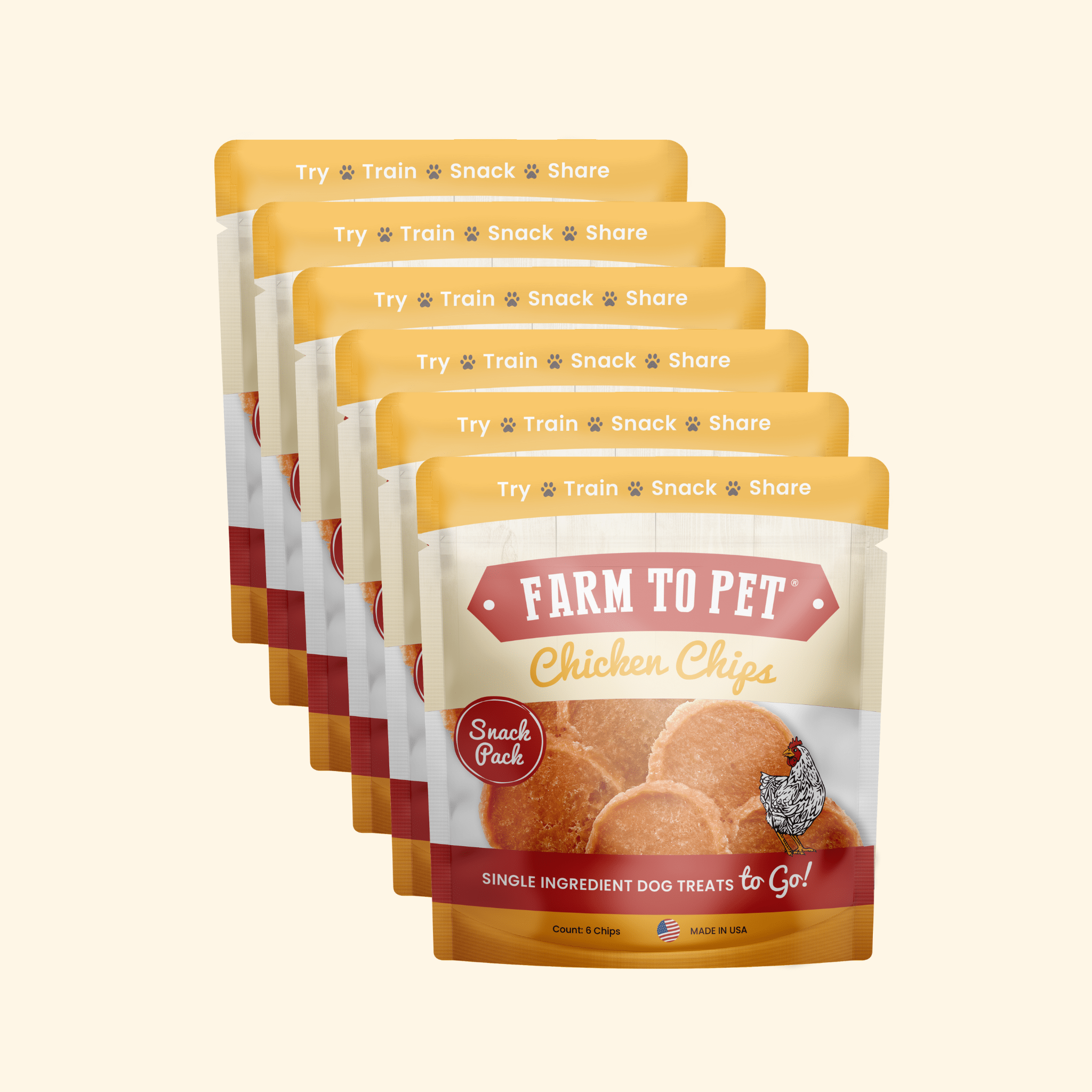 Farm To Pet Chicken Chips Dog Treat Snack Pack