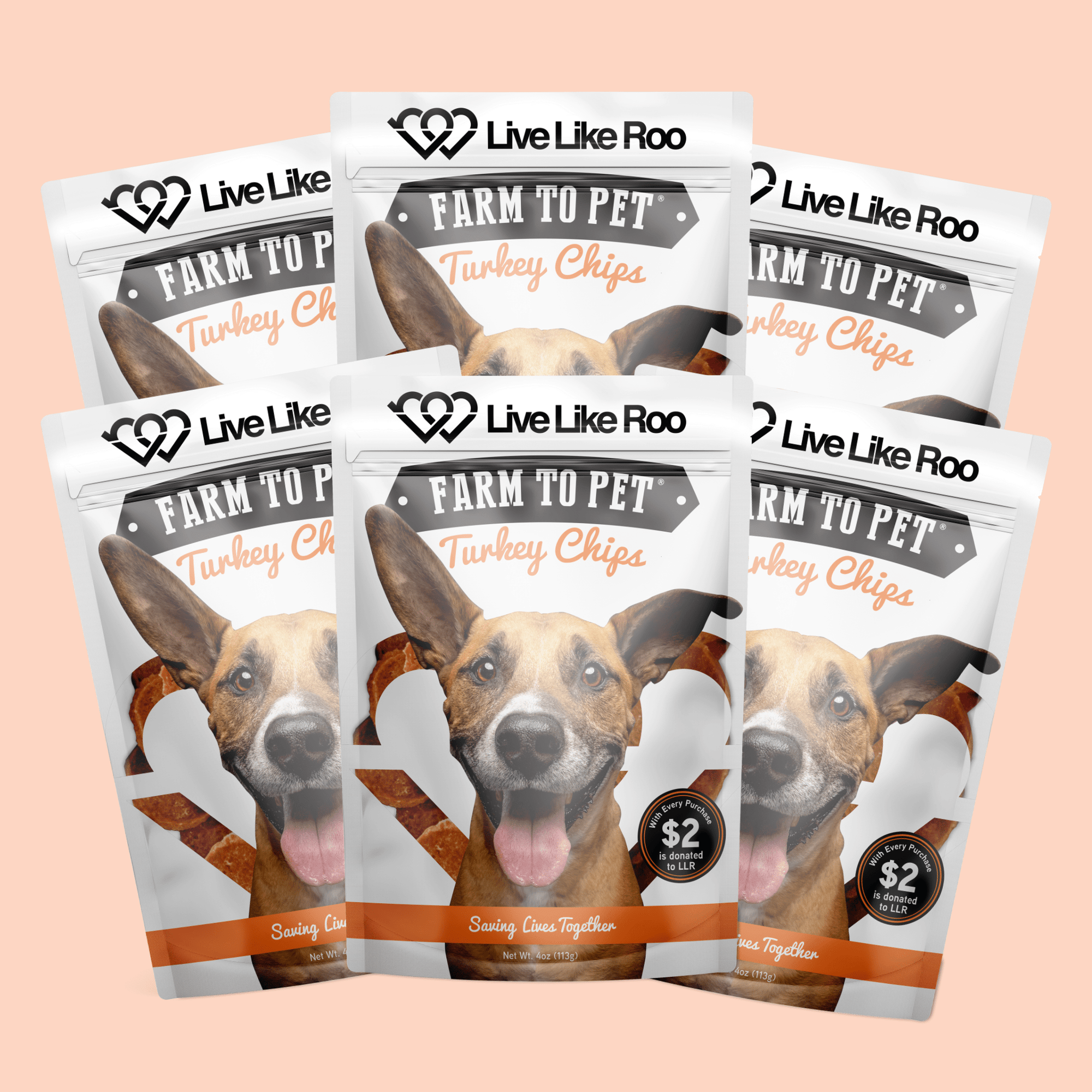 Farm To Pet Live Like Roo Turkey Chips Dog Treats
