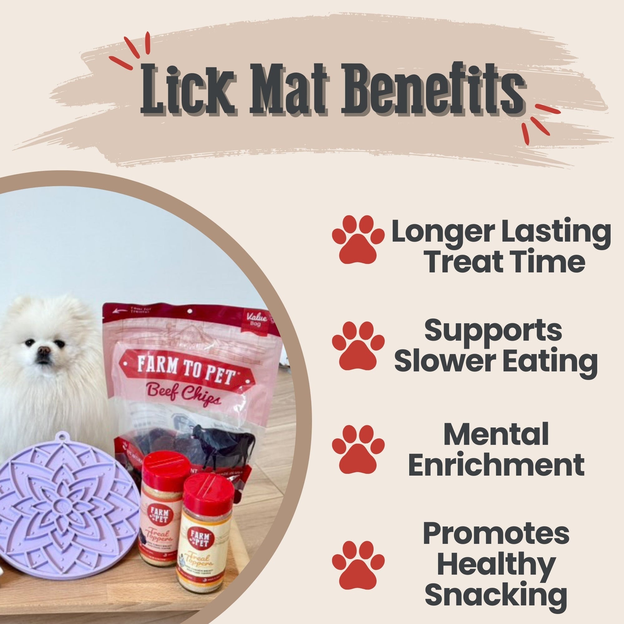 Farm To Pet Dog Lick Mats with Suction Cups