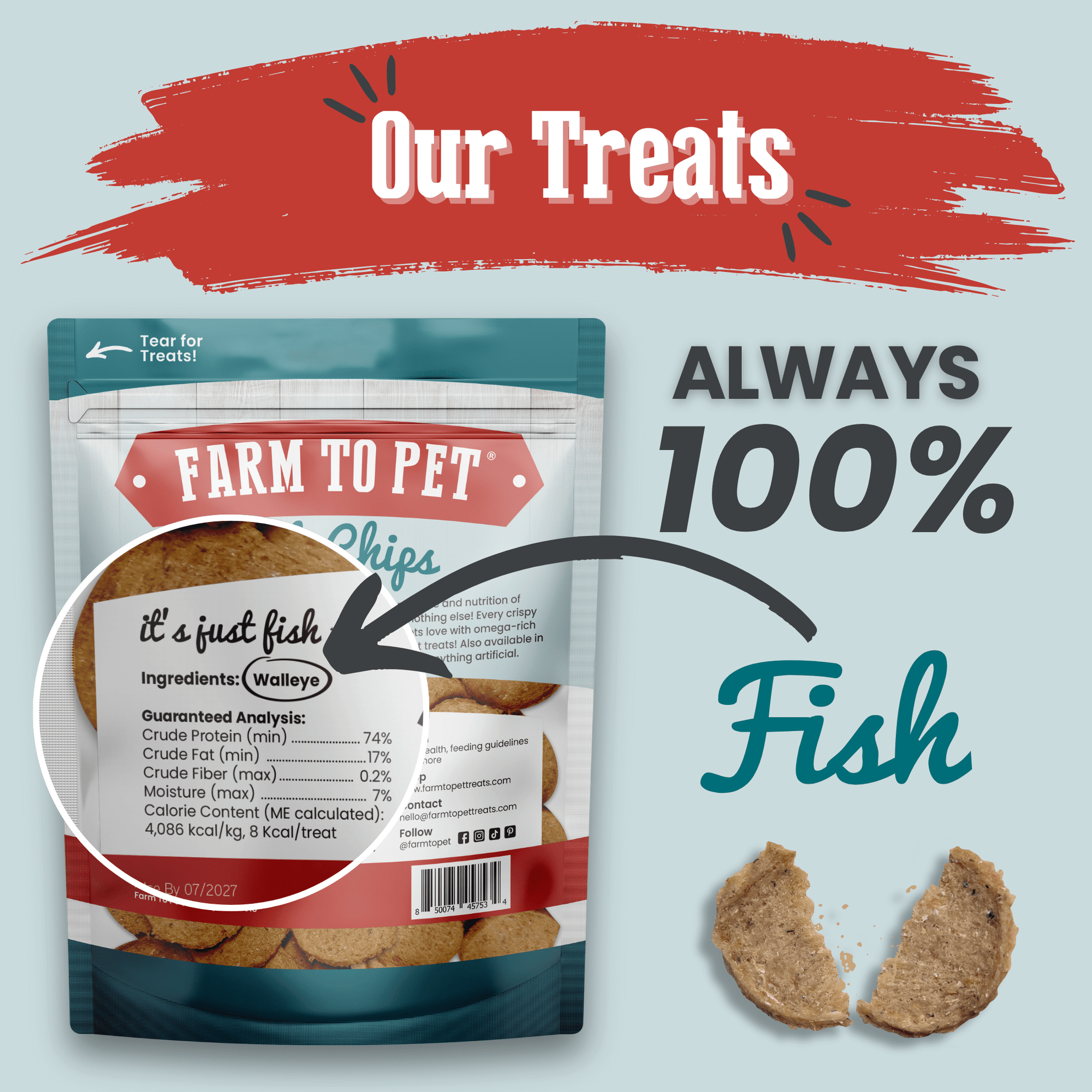Farm To Pet Fish Chips Dog Treats