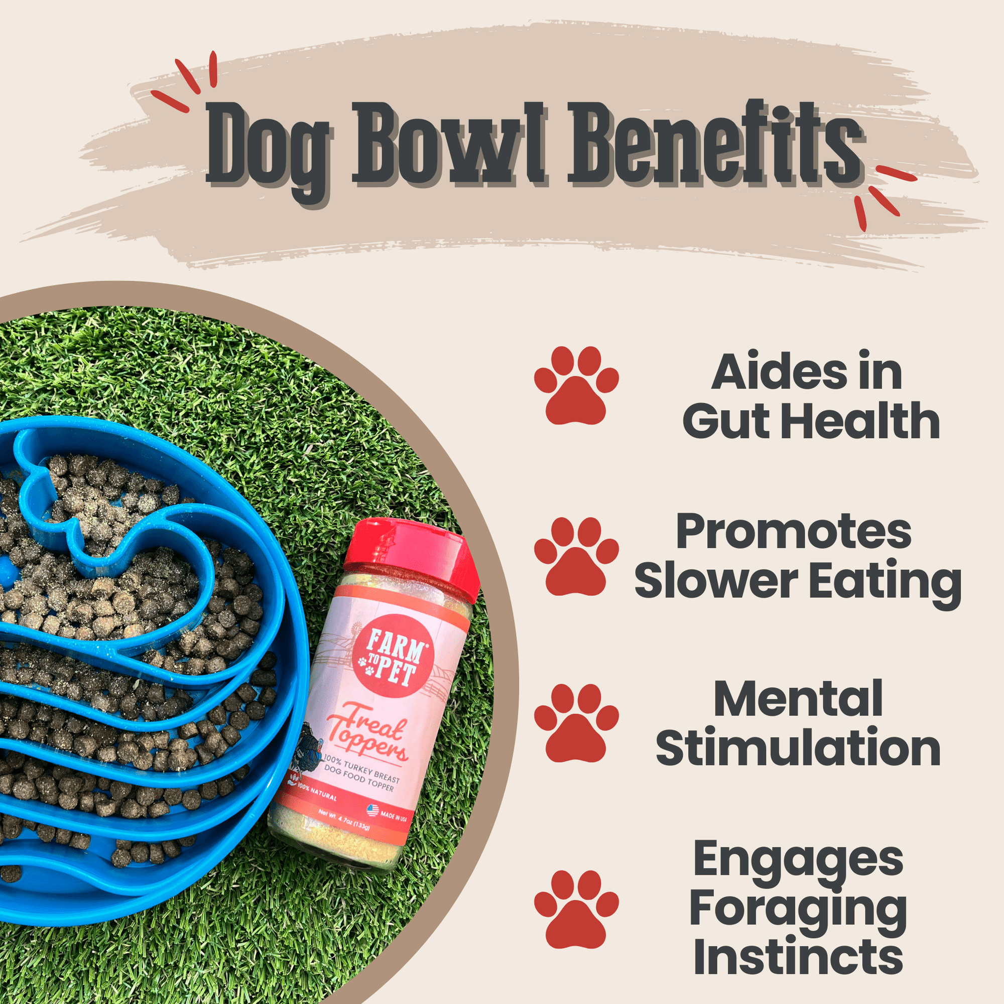 Farm To Pet Slow Feeder Dog Bowls