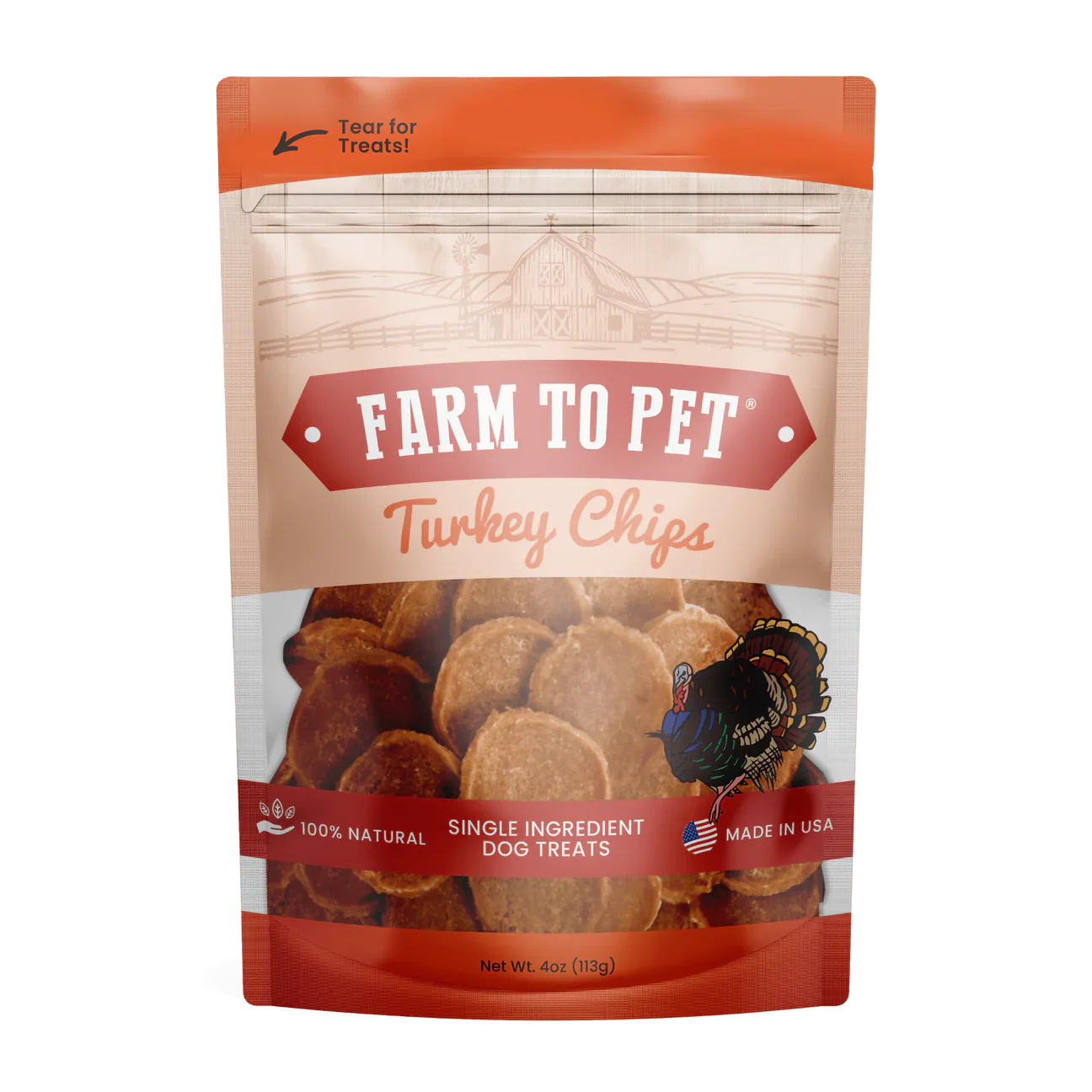 Farm To Pet Turkey Chips (4oz)