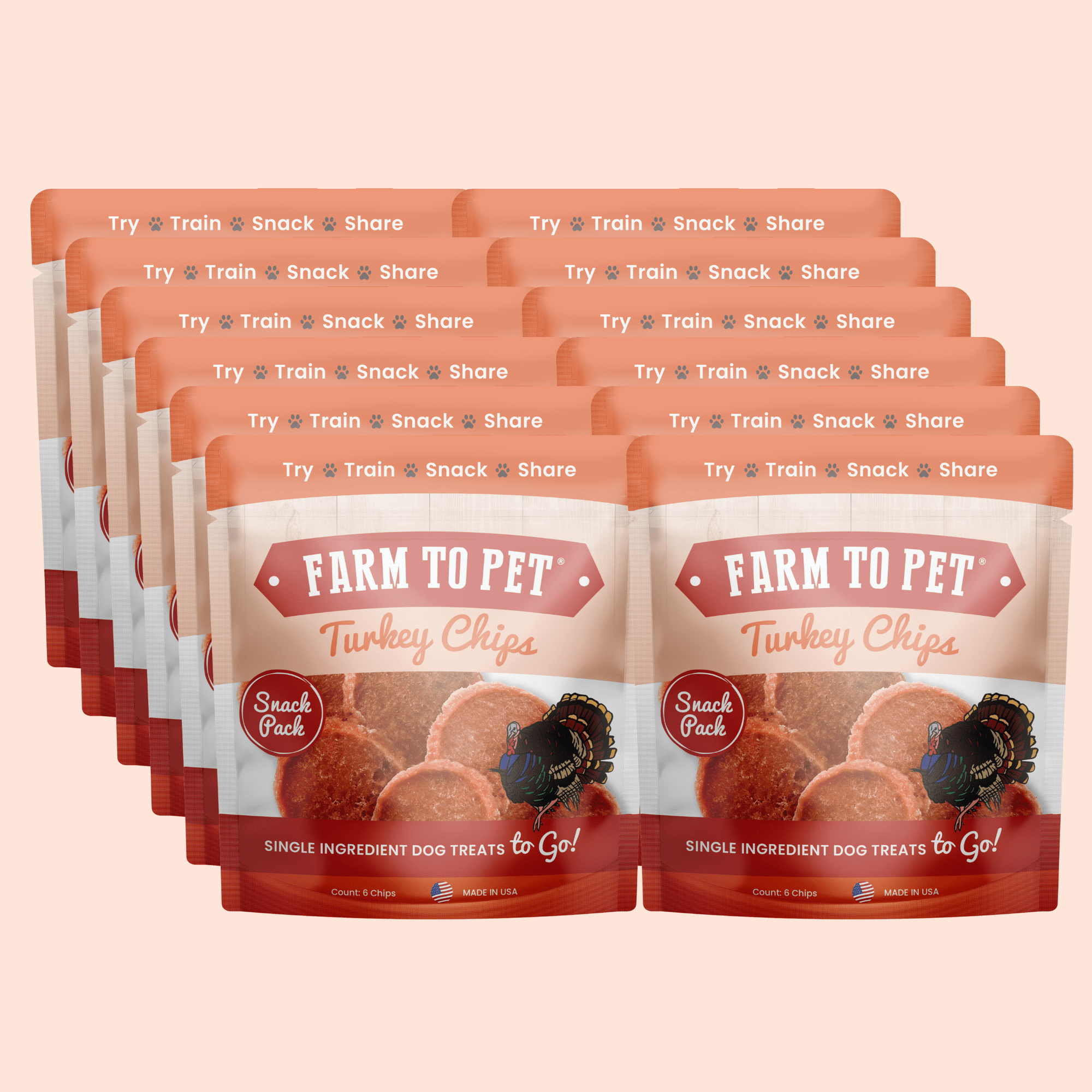 Farm To Pet Turkey Chips Dog Treat Snack Pack