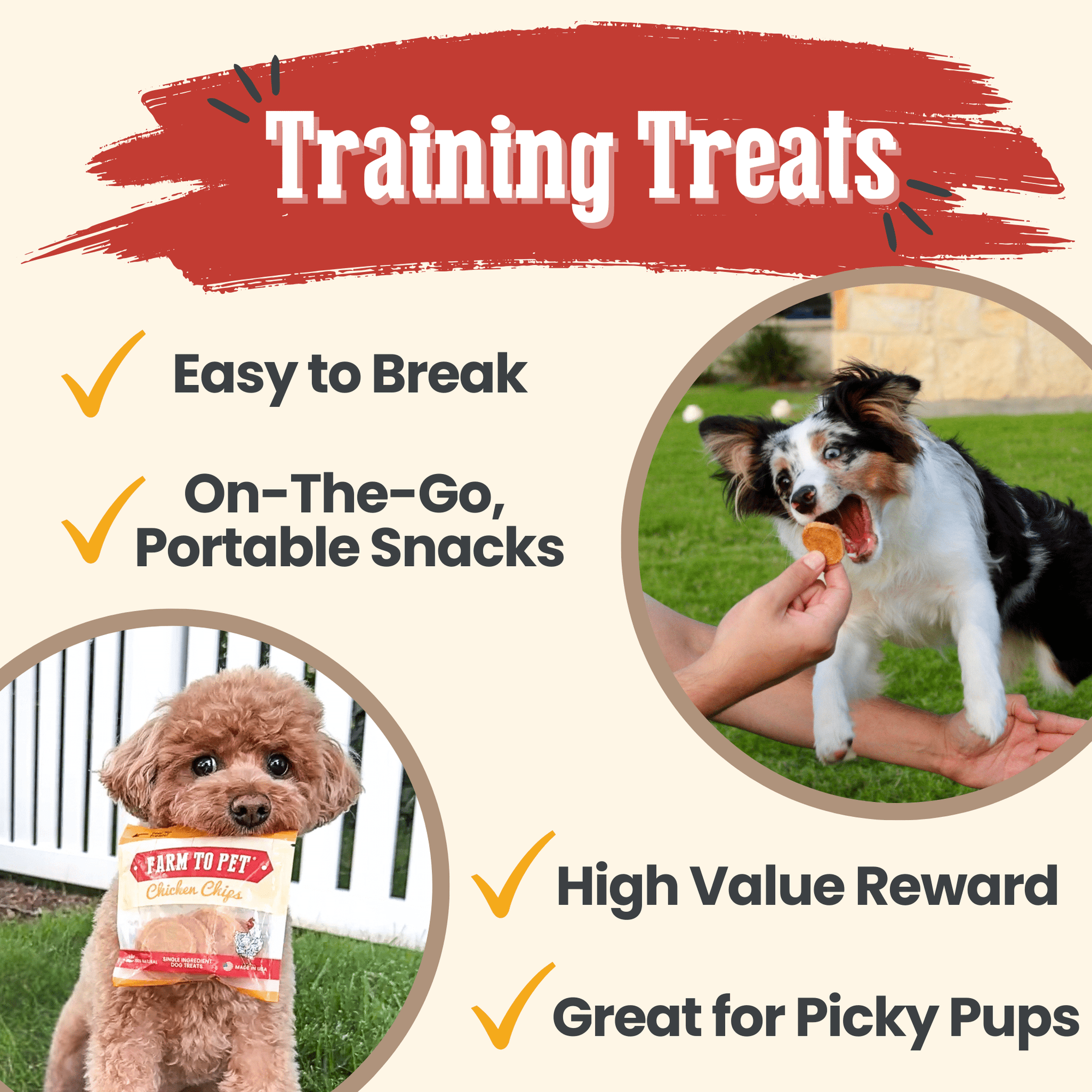 Farm To Pet Chicken Chips Dog Treat Snack Pack