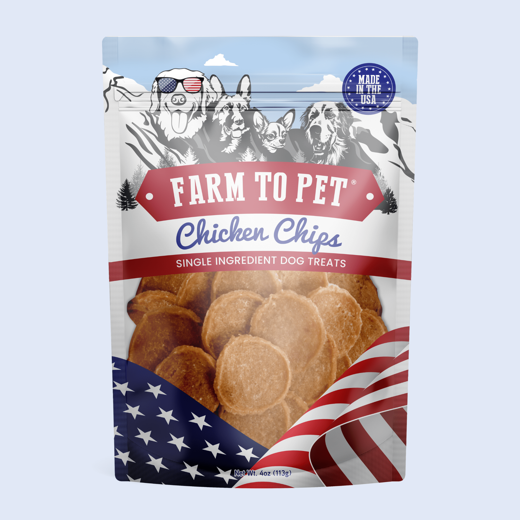Farm To Pet Americana Chicken Chips Dog Treats