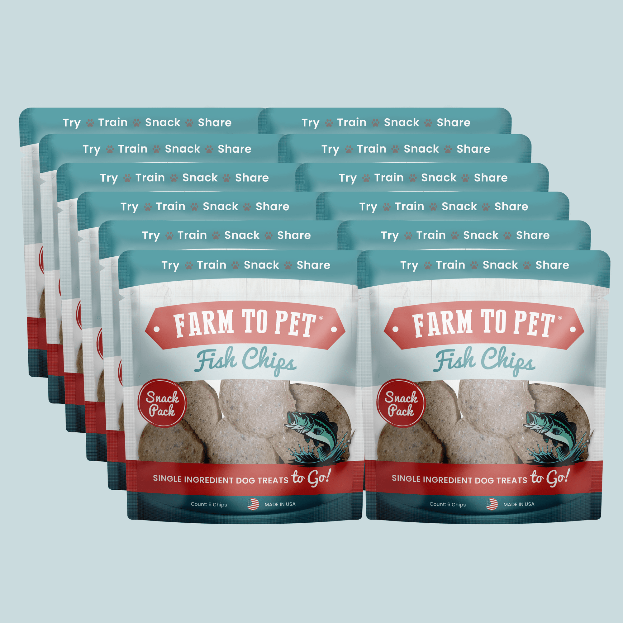 Farm To Pet Fish Chips Dog Treat Snack Pack