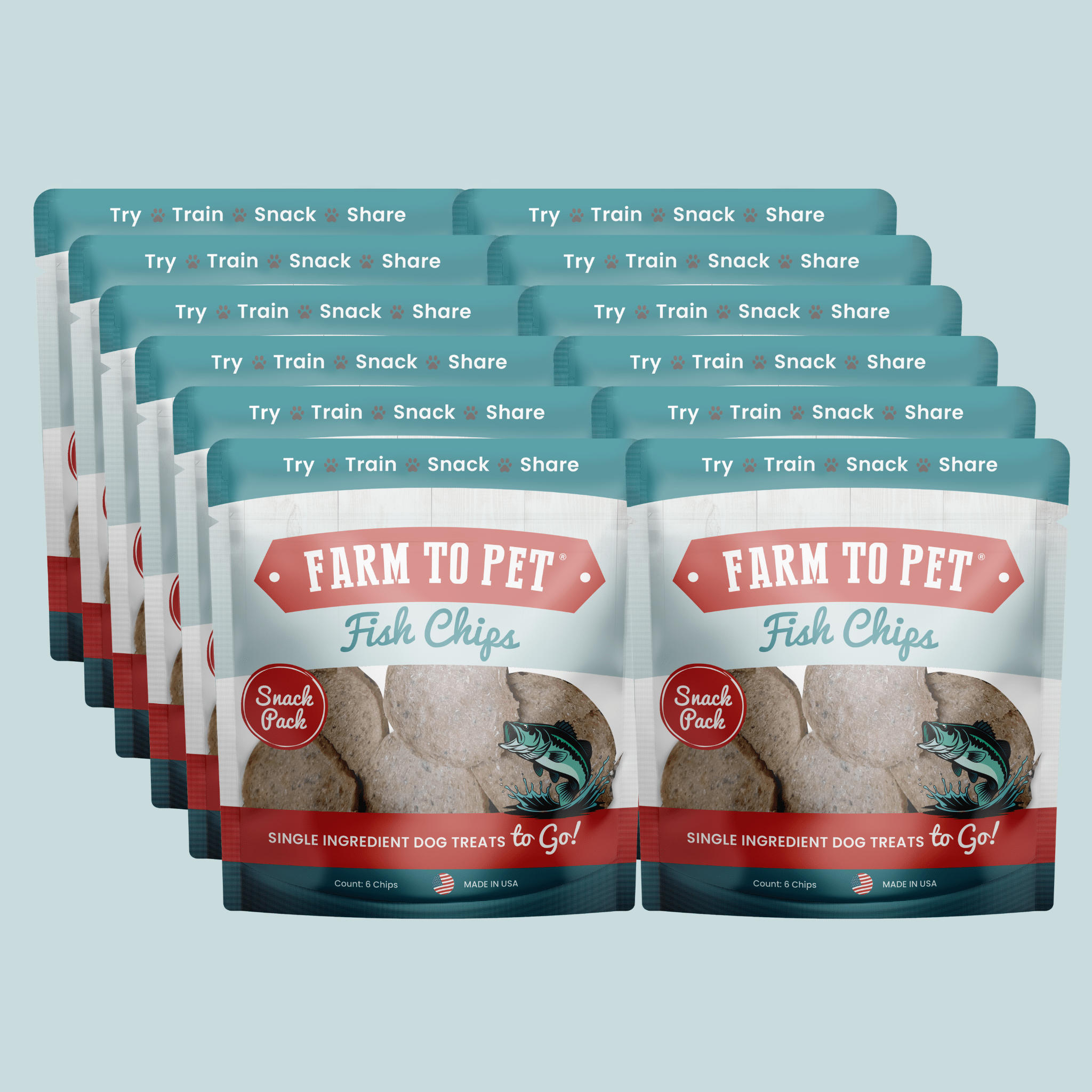 Farm To Pet Fish Chips Dog Treat Snack Pack