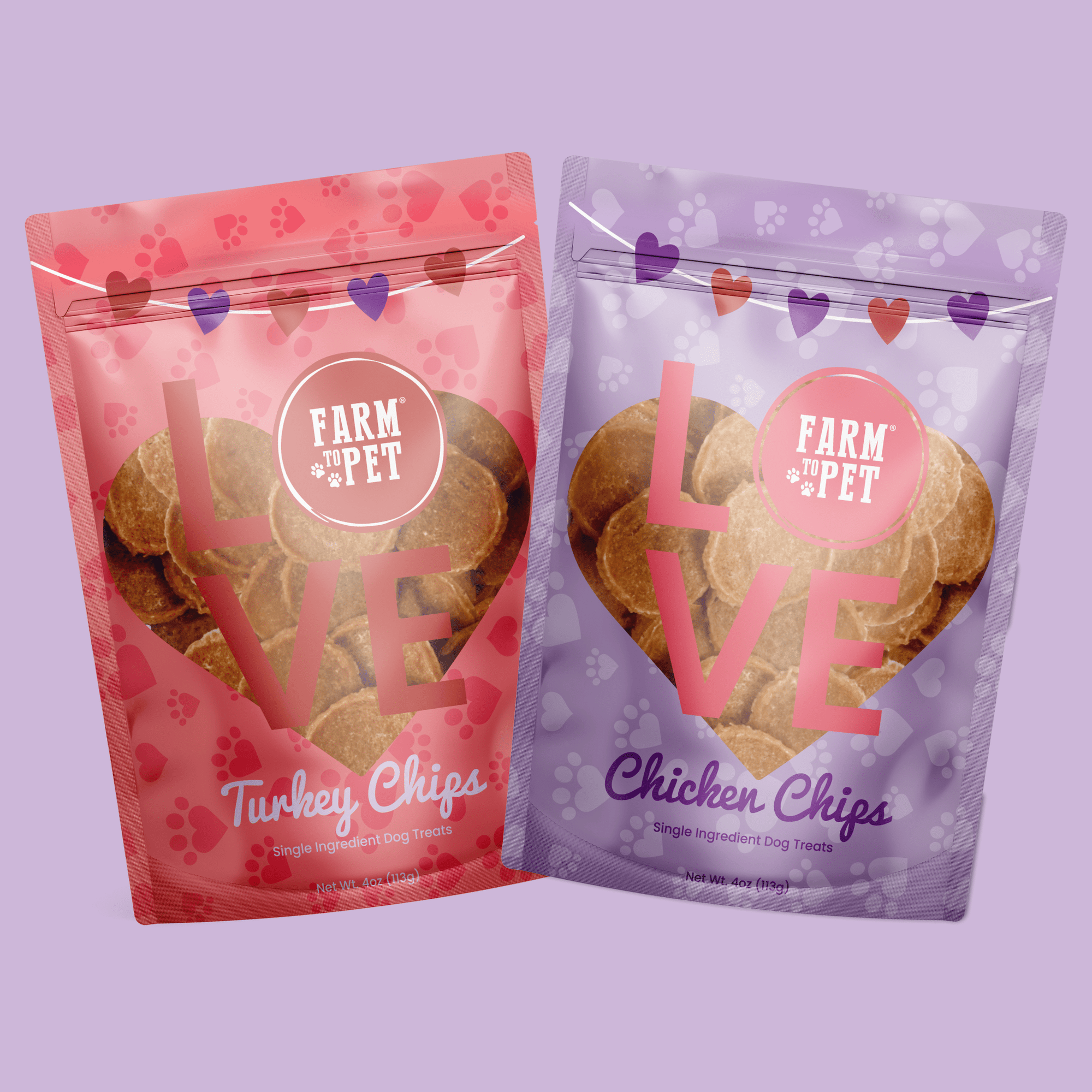 Farm To Pet Puppy Love Poultry Chip Dog Treat Duo