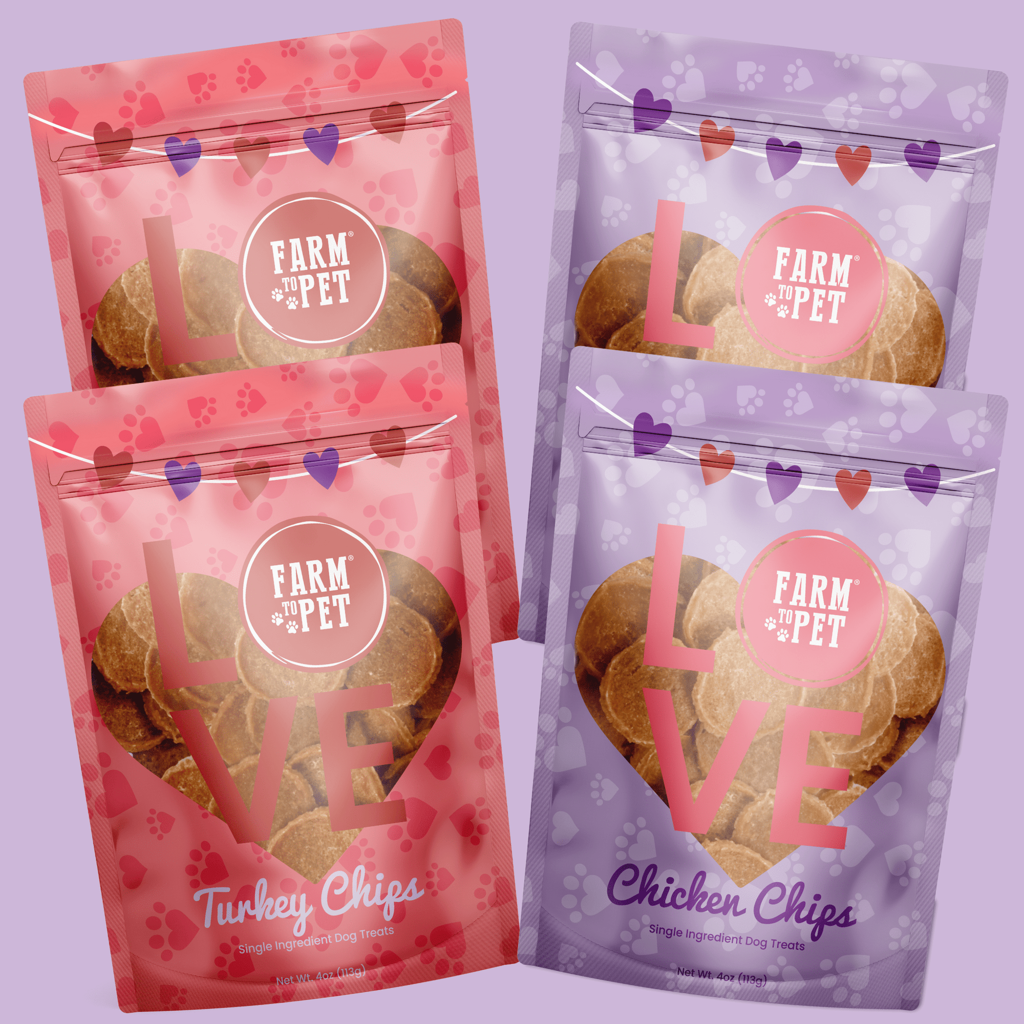 Farm To Pet Puppy Love Poultry Chip Dog Treat Duo