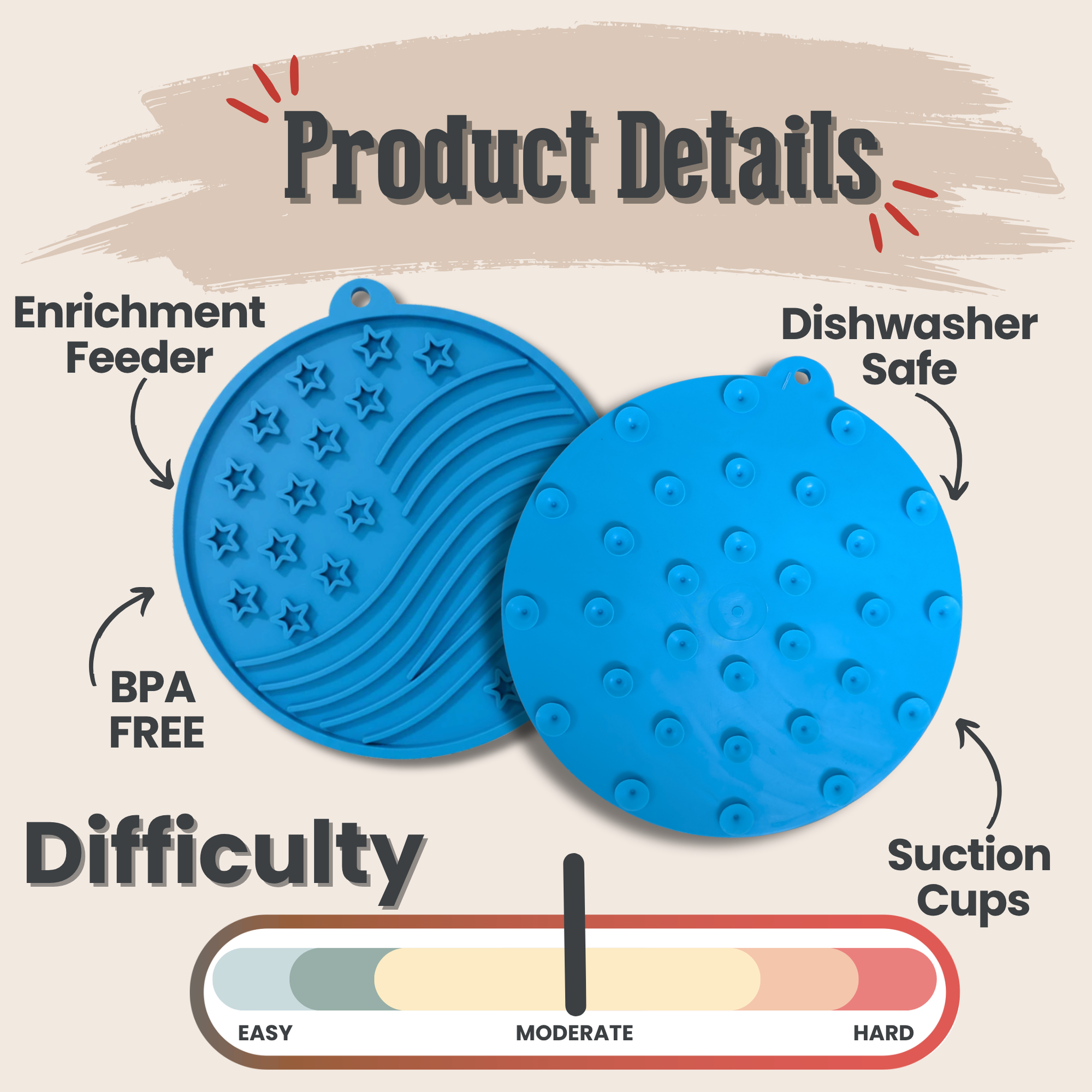 Farm To Pet Dog Lick Mats with Suction Cups