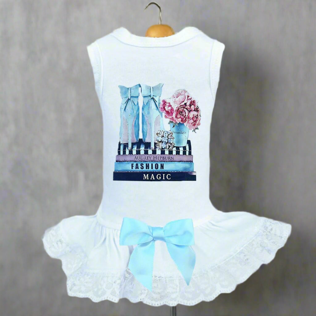Hello Doggie Fashionista Faux Fur Satin Dog Dress