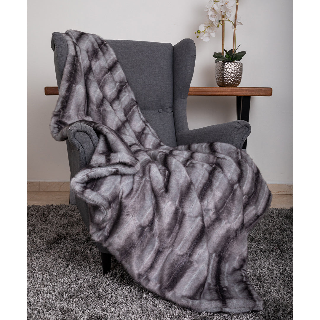 Hello Doggie Faux Fur Throw Faux Fur Platinum Dog Blanket