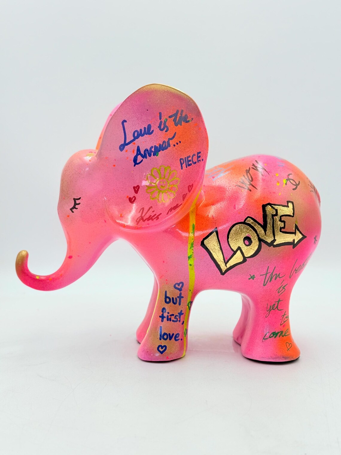 Feng Shui and Graffiti Elephant Sculpture – Love Pop Elephant