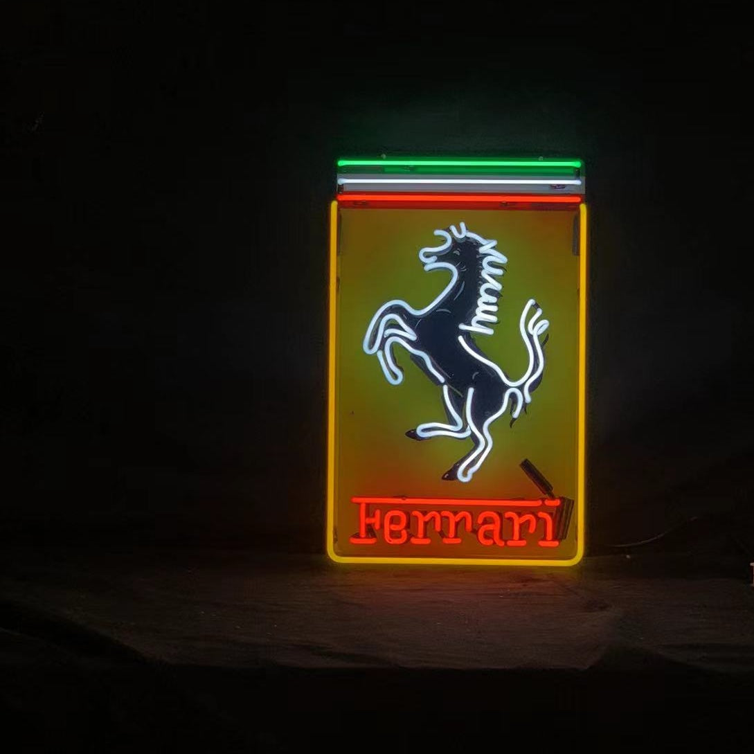 Ferrari Logo Real Glass Neon Sign