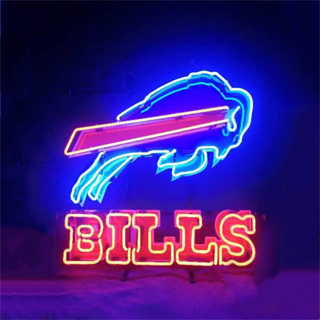 Buffalo Bills Charging Buffalo Real Glass Neon Sign