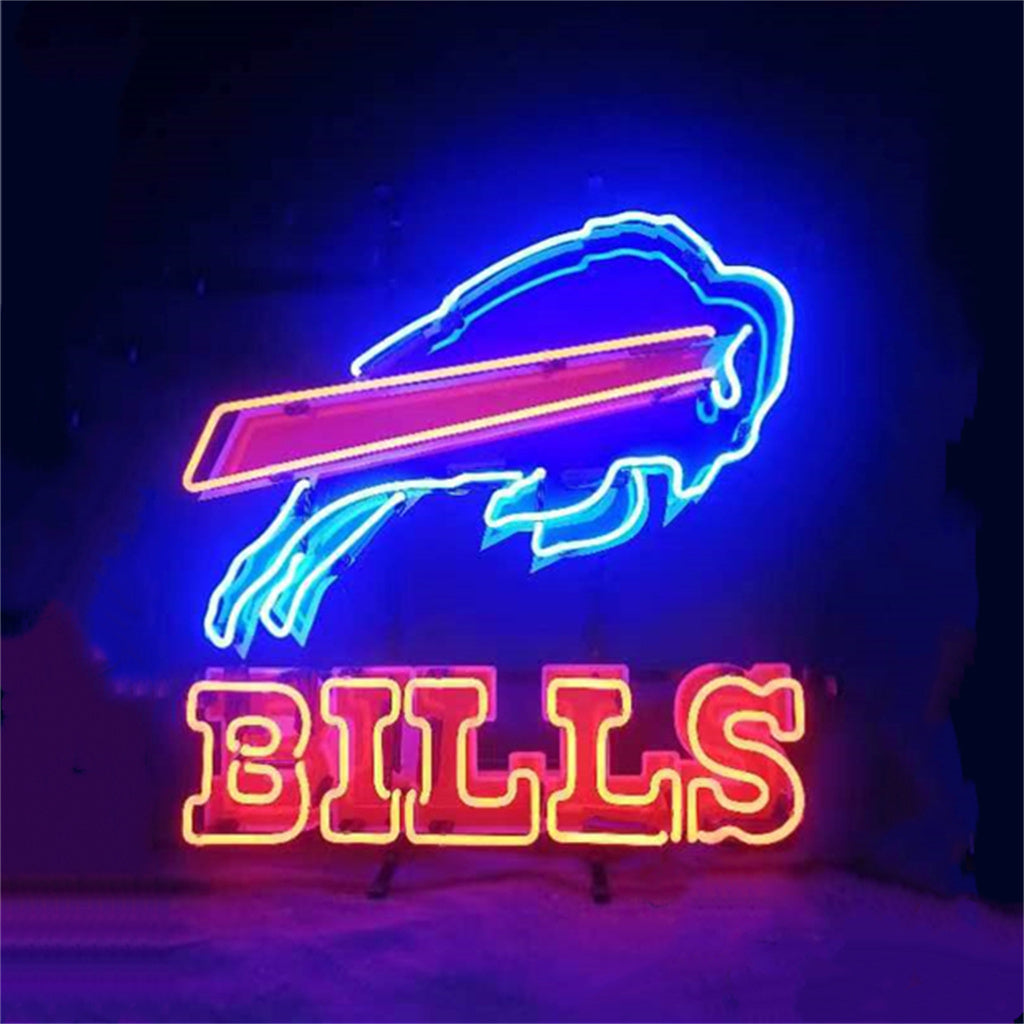 Buffalo Bills Charging Buffalo Real Glass Neon Sign