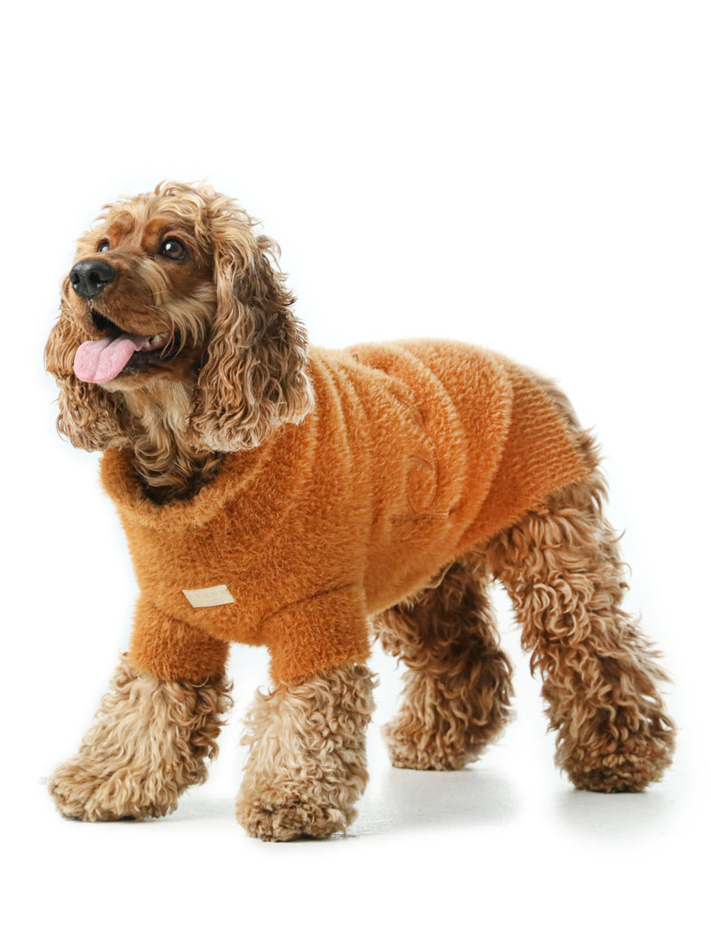 Eskimo Fuzzy Sweater-Orange