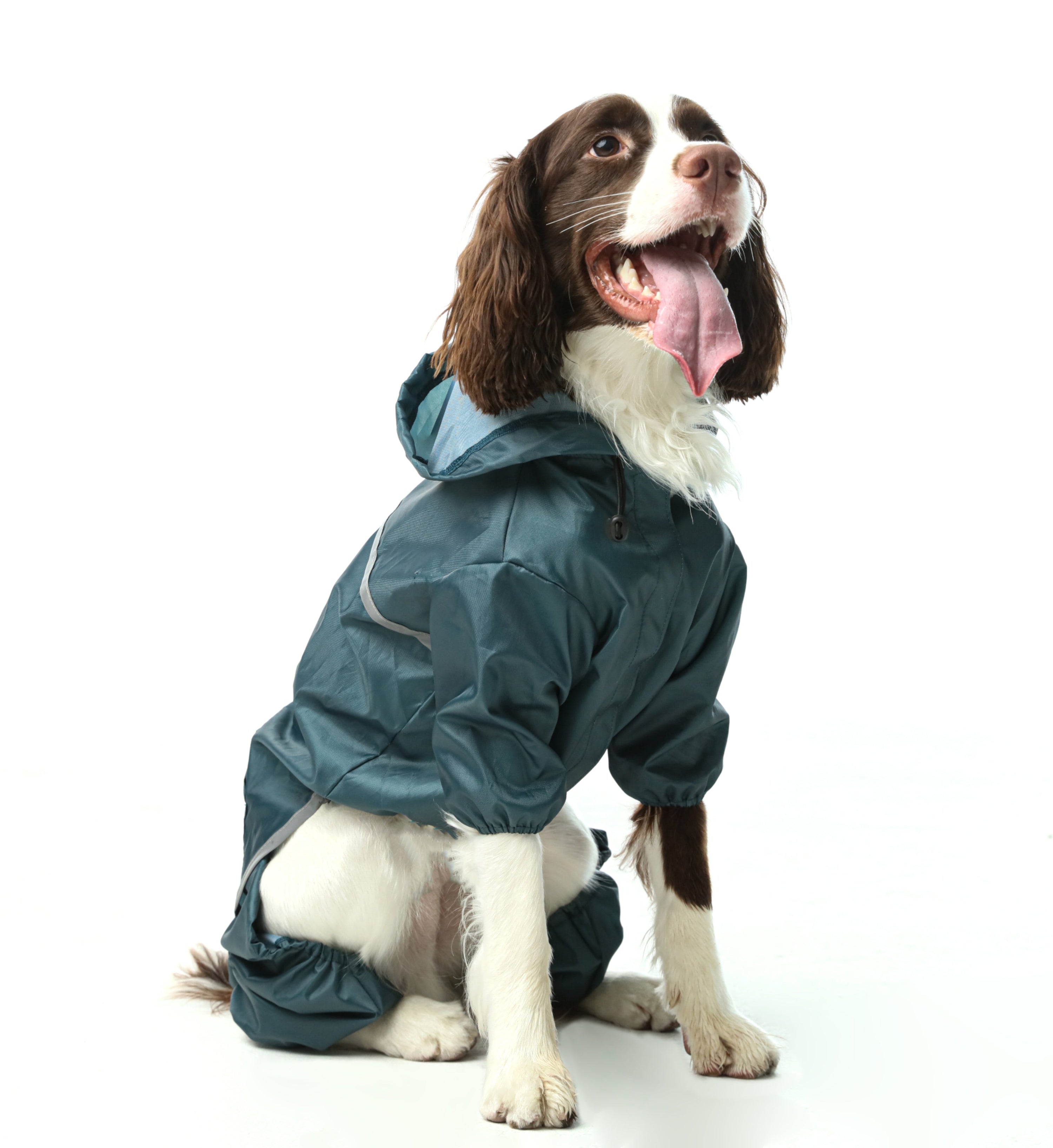 Ultralight Full - Covered Hooded Waterproof Dog Jacket-Blue