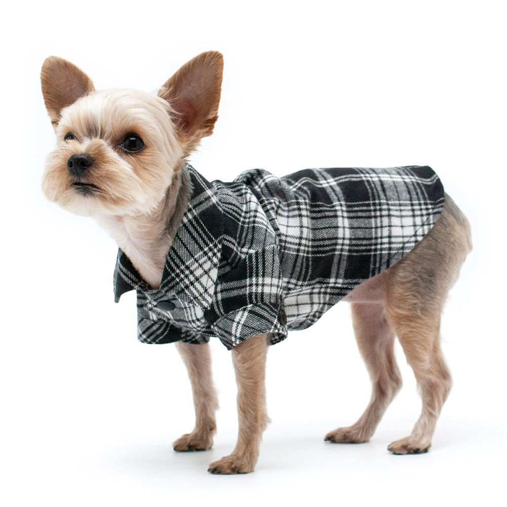 DOGO Flannel Button Down Black 2 Dog Flannel Shirt