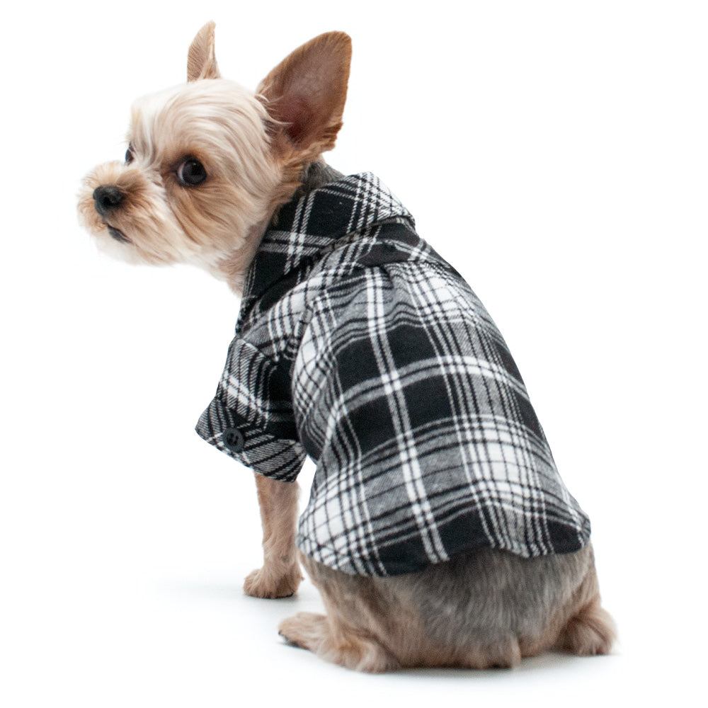 DOGO Flannel Button Down Black 2 Dog Flannel Shirt