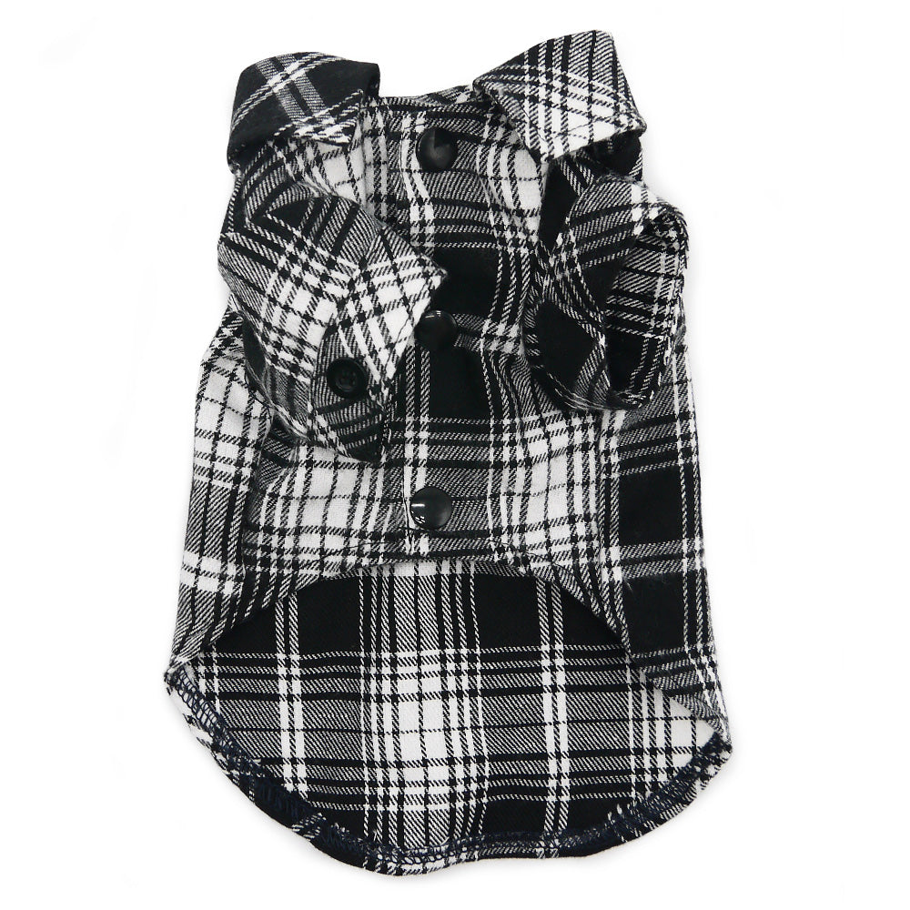 DOGO Flannel Button Down Black 2 Dog Flannel Shirt