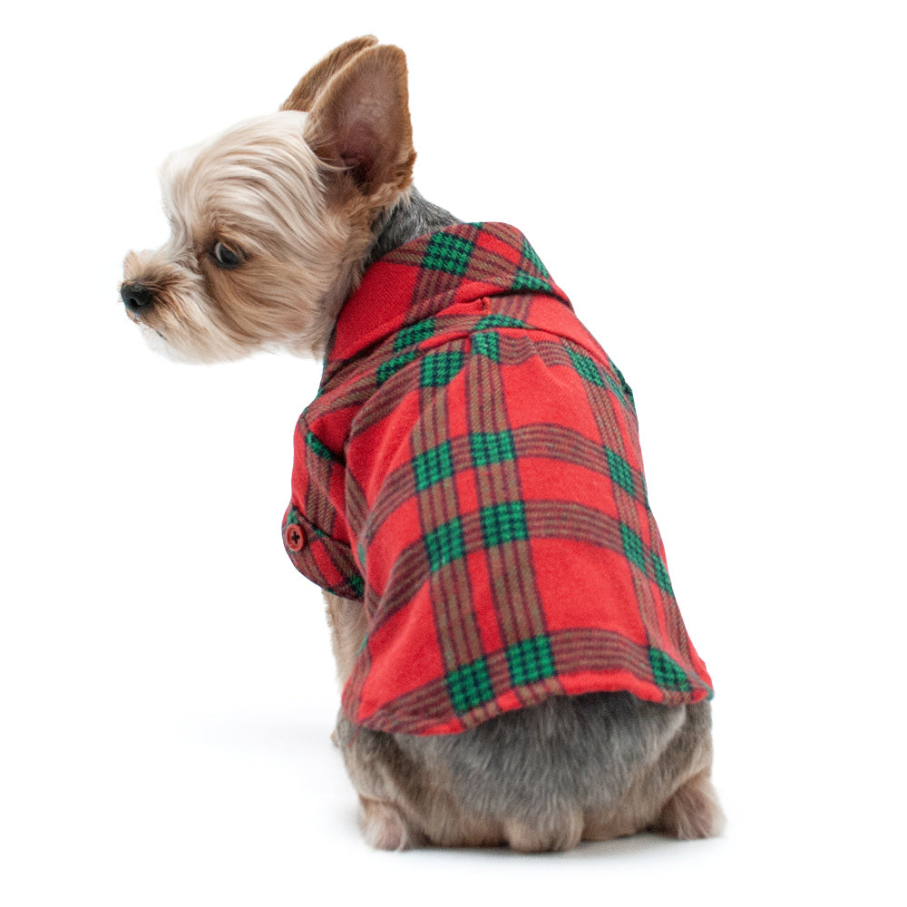 DOGO Christmas Flannel Button Dog Shirt