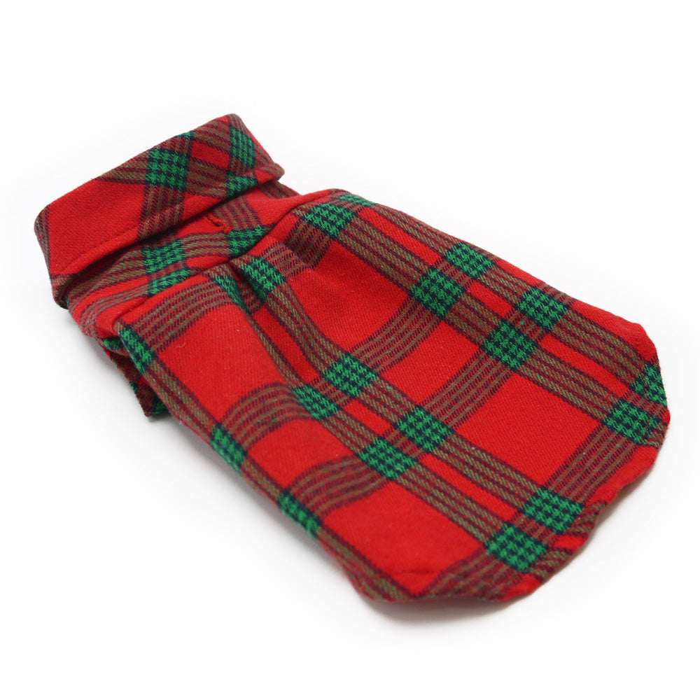 DOGO Christmas Flannel Button Dog Shirt