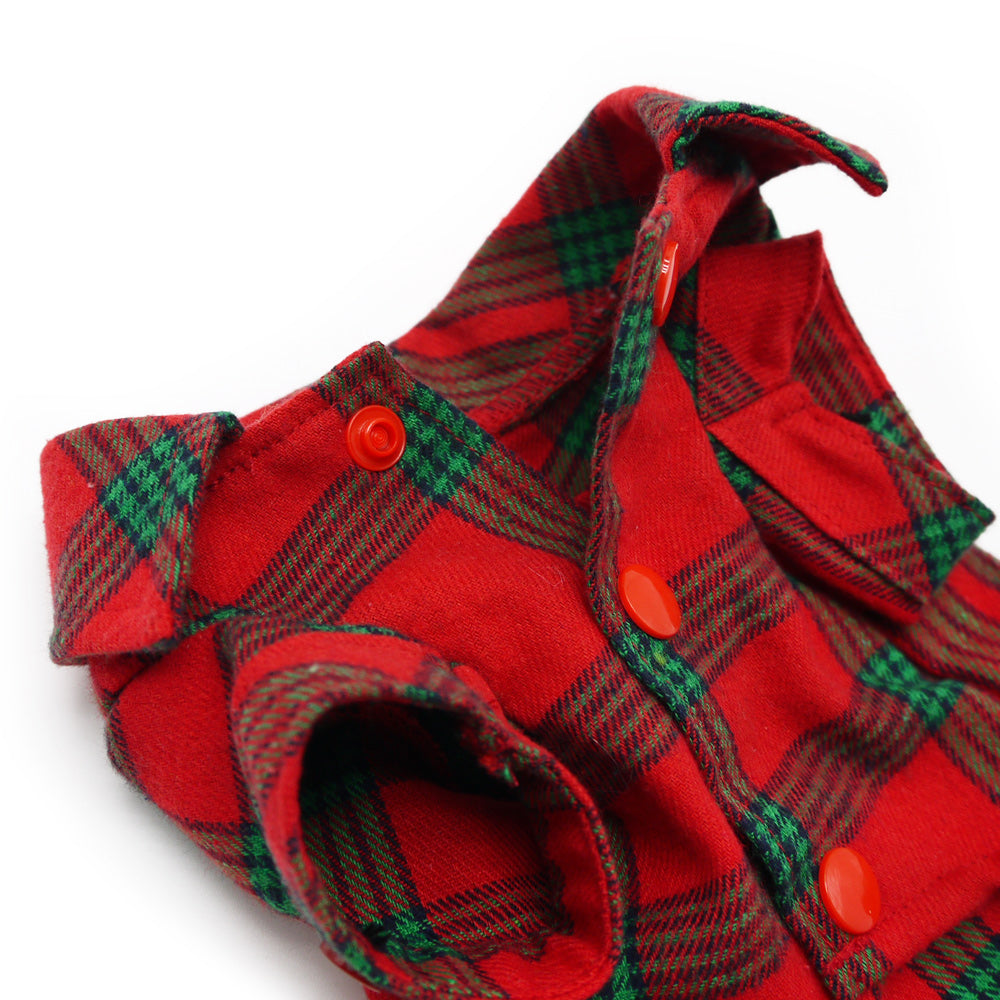 DOGO Christmas Flannel Button Dog Shirt