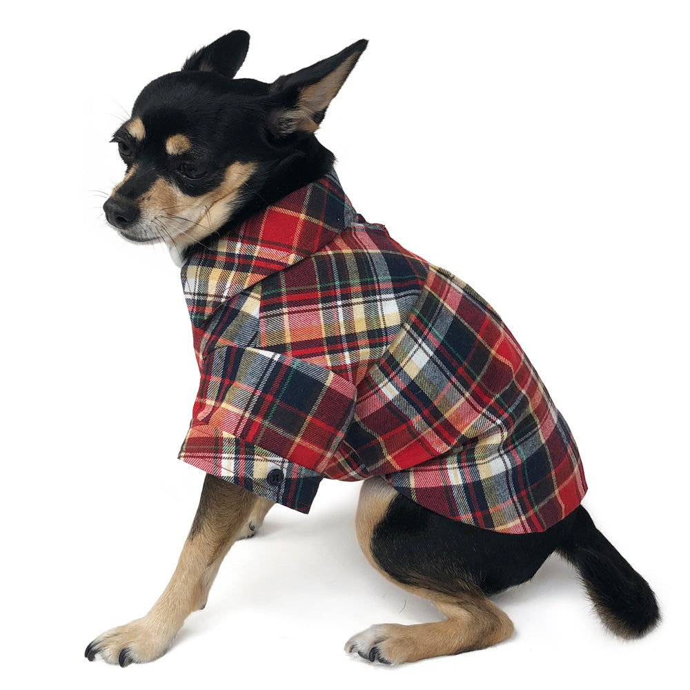 DOGO Flannel Button Down Dog Shirt
