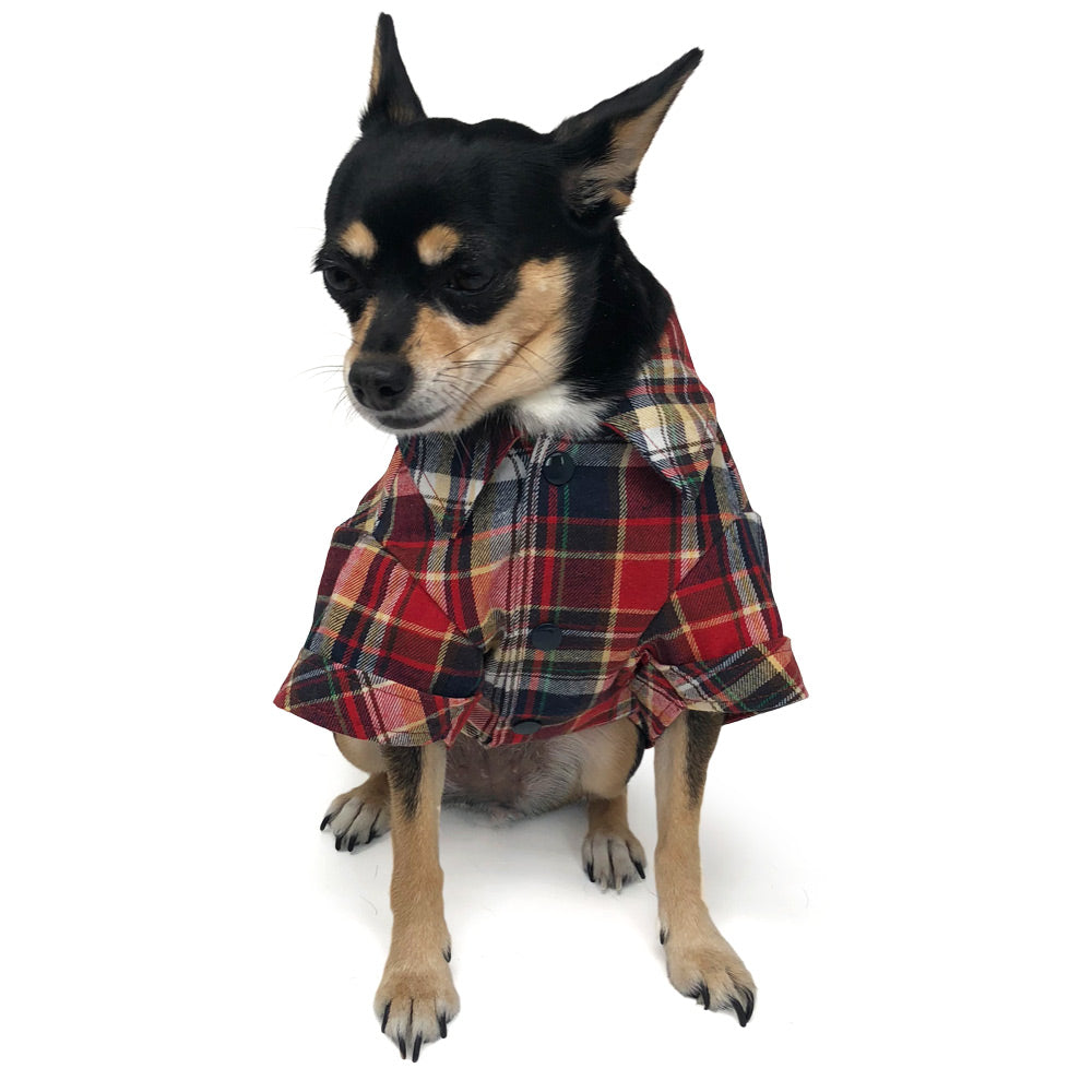 DOGO Flannel Button Down Dog Shirt