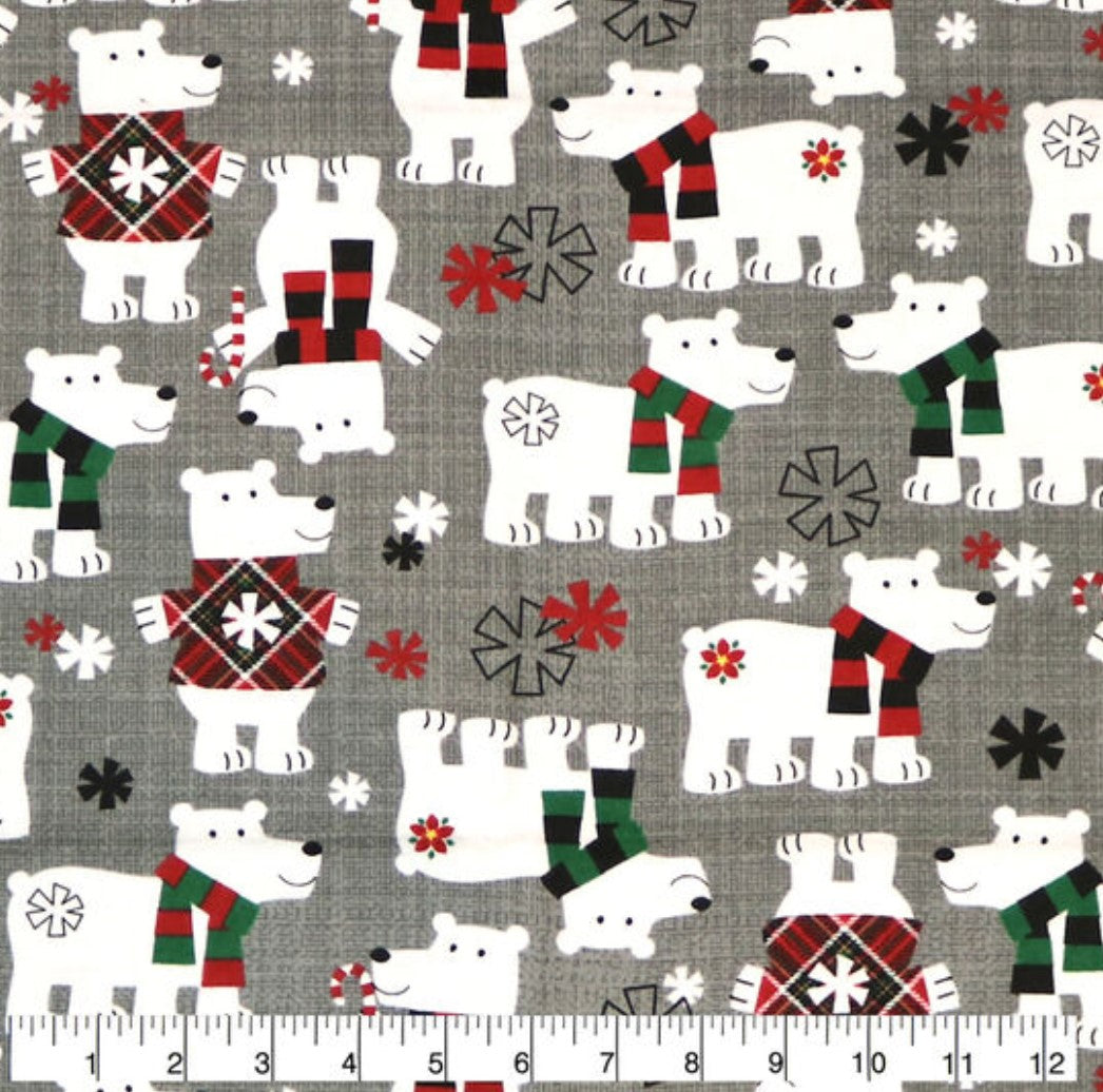 Fleece Polar Bear Dog Bandana
