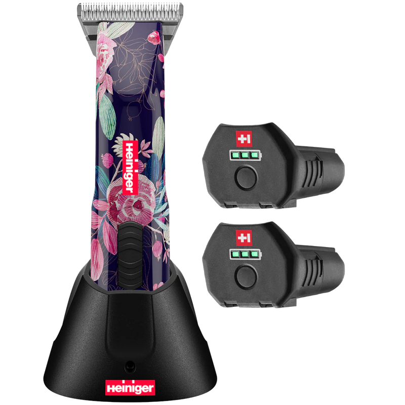 Limited Edition Flower Opal Cordless Clipper with 30W, and 2 Batteries with Free Grip by Heiniger