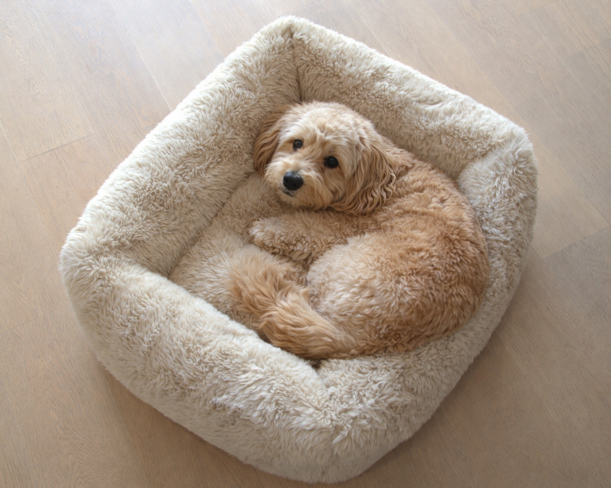 Bowsers The Franklin Faux Fur Orthopedic Dog Bed - Supportive Joint-Relief Comfort