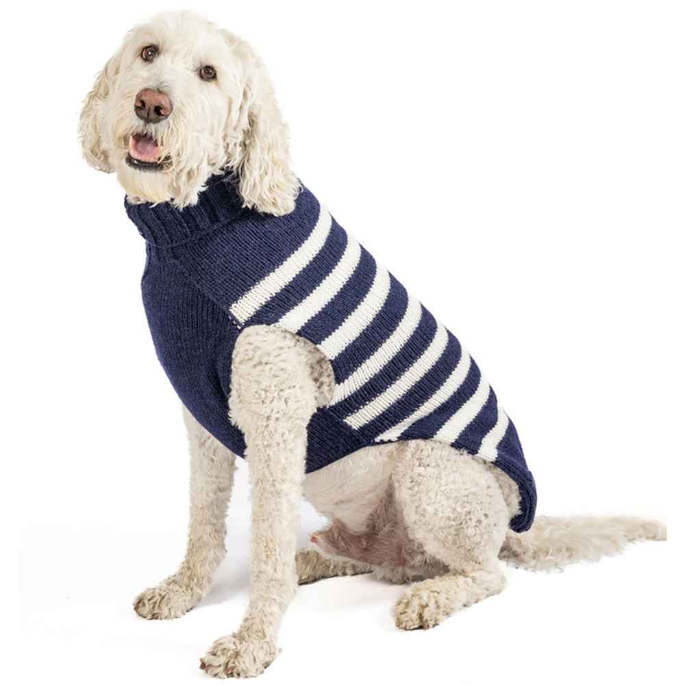 Chilly Dog Flynn Stripe Alpaca Wool Dog Sweater