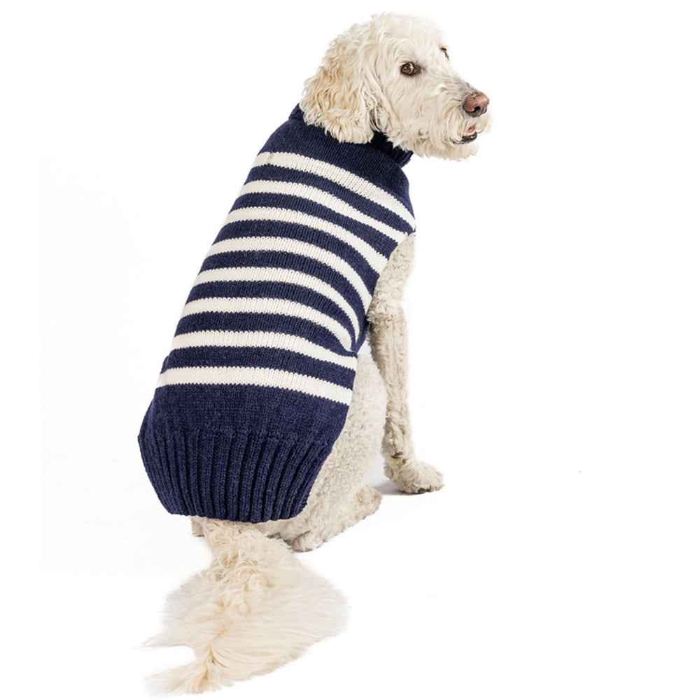 Chilly Dog Flynn Stripe Alpaca Wool Dog Sweater