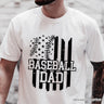 Baseball Dad T-Shirt, Black and White Patriotic Tee for Sports Fathers