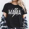 Checkered Lightning Bolt Mama Tee, Vintage Retro Black and White Tee for Energetic Moms