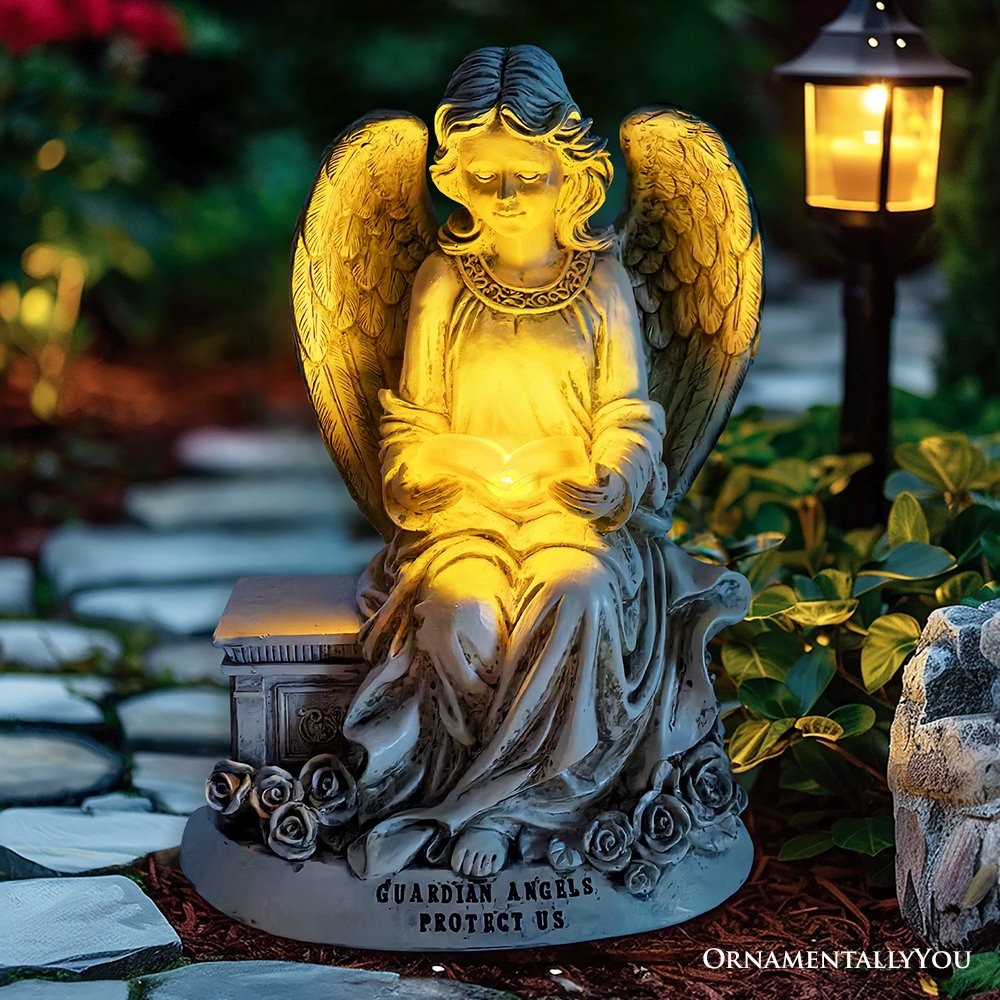 Guardian Angel Reading Book Garden Statue, 10