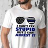 I Can't Fix But I Can Arrest It T-Shirt, Funny White Tee for Police Officers