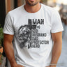 Man of God Lion Cross T-Shirt, White Tee for Faithful and Christian Fathers