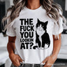 What Are You Looking At T-Shirt, Sarcastic Cat Lover White Tee for Sassy People