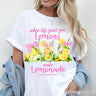 When Life Gives You Lemons Make Lemonade T-Shirt, Coquette White, Natural and Black Summer Girl Tee
