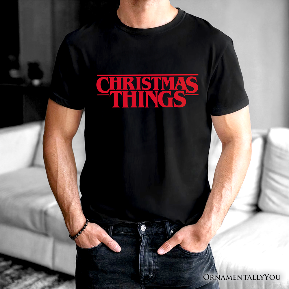 Eerie Christmas Things Vintage T-Shirt, Handcrafted Retro Horror Gift