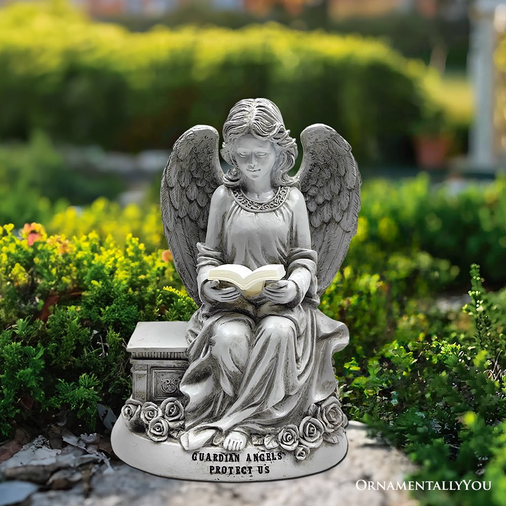 Guardian Angel Reading Book Garden Statue, 10